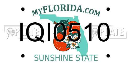 IQI0510 Florida License Plate