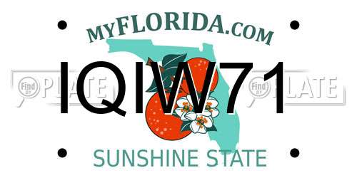 IQIW71 Florida License Plate