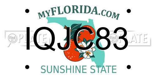 IQJC83 Florida License Plate
