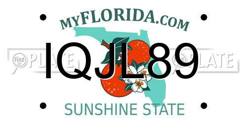 IQJL89 Florida License Plate