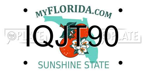 IQJT90 Florida License Plate