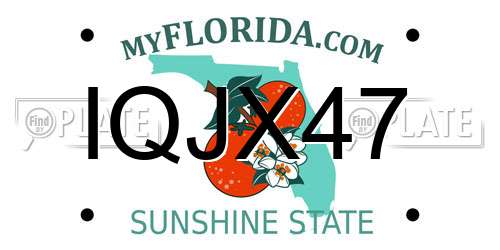 IQJX47 Florida License Plate