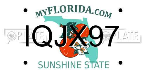 IQJX97 Florida License Plate