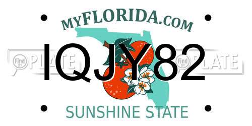 IQJY82 Florida License Plate