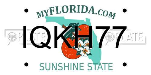 IQKH77 Florida License Plate