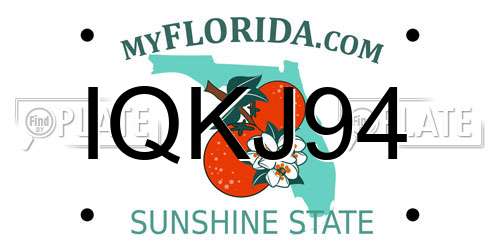 IQKJ94 Florida License Plate