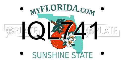IQL741 Florida License Plate
