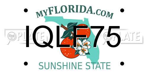 IQLF75 Florida License Plate