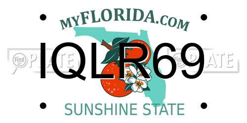 IQLR69 Florida License Plate