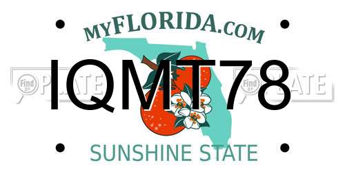 IQMT78 Florida License Plate
