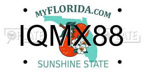 IQMX88 Florida License Plate