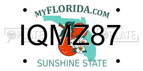 IQMZ87 Florida License Plate