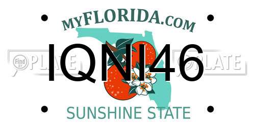 IQNI46 Florida License Plate
