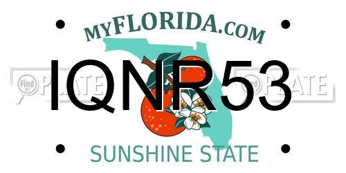 IQNR53 Florida License Plate