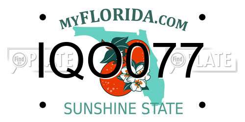 IQO077 Florida License Plate