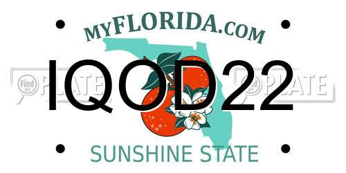 IQOD22 Florida License Plate