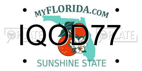 IQOD77 Florida License Plate