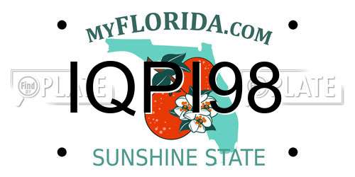 IQPI98 Florida License Plate