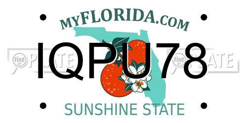IQPU78 Florida License Plate