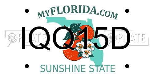 IQQ15D Florida License Plate