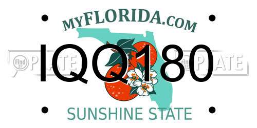 IQQ180 Florida License Plate
