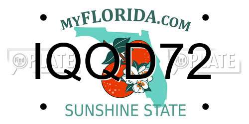 IQQD72 Florida License Plate