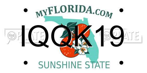 IQQK19 Florida License Plate