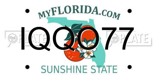 IQQO77 Florida License Plate