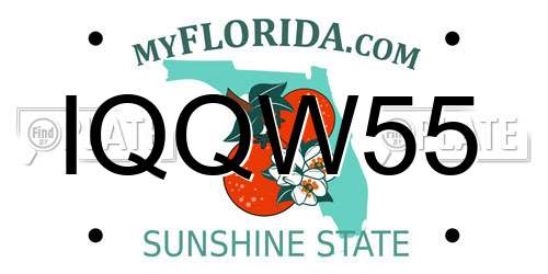 IQQW55 Florida License Plate