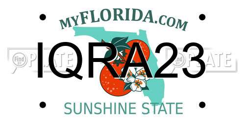 IQRA23 Florida License Plate