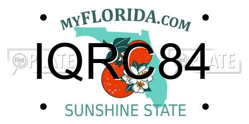IQRC84 Florida License Plate