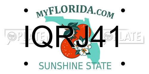 IQRJ41 Florida License Plate