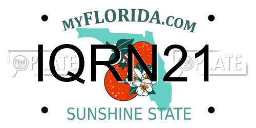 IQRN21 Florida License Plate