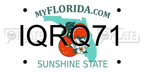 IQRQ71 Florida License Plate