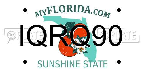 IQRQ90 Florida License Plate