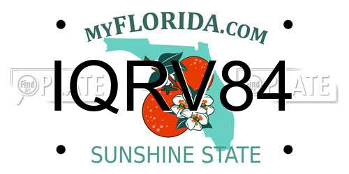 IQRV84 Florida License Plate