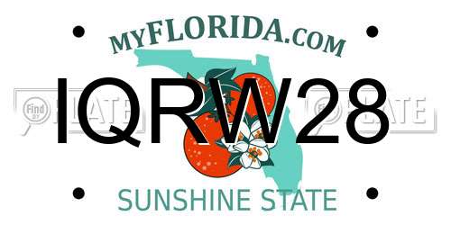 IQRW28 Florida License Plate