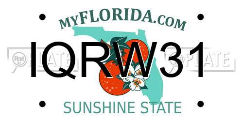 IQRW31 Florida License Plate
