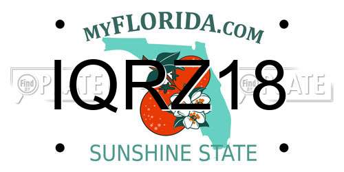 IQRZ18 Florida License Plate