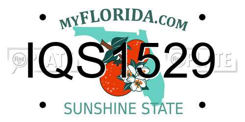 IQS1529 Florida License Plate