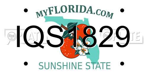 IQS1829 Florida License Plate