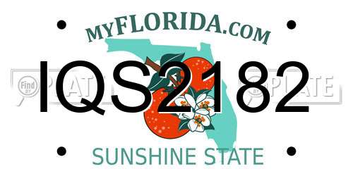 IQS2182 Florida License Plate