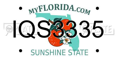 IQS3335 Florida License Plate