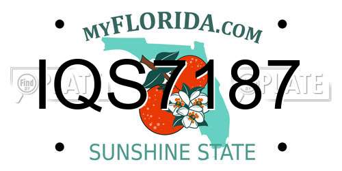 IQS7187 Florida License Plate