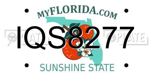 IQS8277 Florida License Plate