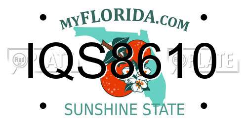 IQS8610 Florida License Plate