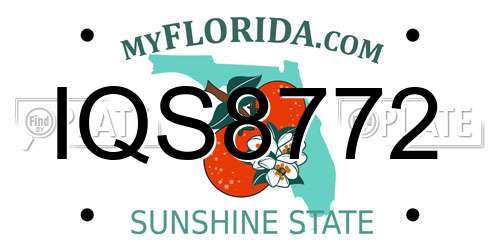 IQS8772 Florida License Plate