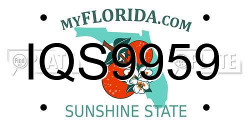 IQS9959 Florida License Plate
