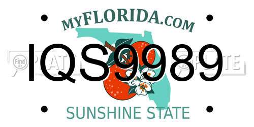 IQS9989 Florida License Plate