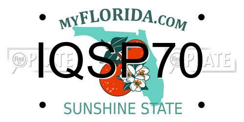 IQSP70 Florida License Plate